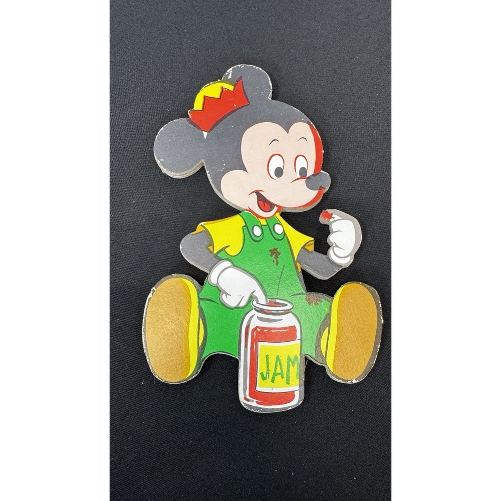 Vintage Disney Mickey Jam Pressed Cardboard Cut Out